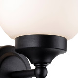 Firstlight Louis Contemporary Style Wall Light in Black and Opal Glass 2