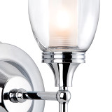 Firstlight Aston Classic Style Fluted Wall Light in Chrome and Clear Glass 2