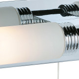 Firstlight Spa Contemporary Style 2-Light Wall Light with On/Off Pull Cord in Chrome and Opal Glass 2