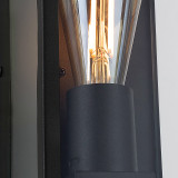 Firstlight Dallas Modern Style Lantern PIR Sensor in Black and Clear Glass 2