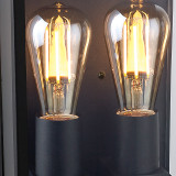 Firstlight Houston Modern Style 2-Light Lantern in Black and Clear Glass 2
