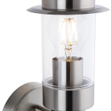 Firstlight Darwin Modern Style Lantern PIR Sensor in Stainless Steel and Clear 2