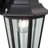 Firstlight Downlight Traditional Style 6-Panel Lantern in Black and Clear Glass 2