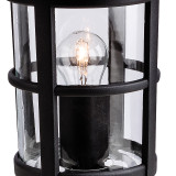 Firstlight Stratford Traditional Style Pillar Post Light in Black and Clear Glass 2