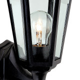 Firstlight Malmo Anti-Corrosion Style Uplight Lantern PIR Sensor in Black and Clear Glass 2