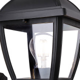 Firstlight Palma Anti-Corrosion Style Uplight Lantern in Black and Clear Glass 2