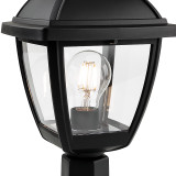 Firstlight Palma Anti-Corrosion Style Pillar Lantern in Black and Clear Glass 2
