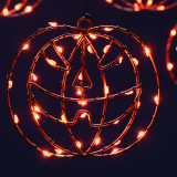 Festive 120cm x 120cm Pumpkin Halloween Curtain Light Orange 2