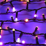 Festive 25m Indoor & Outdoor Halloween String Lights 1000 Purple & Orange LEDs 2