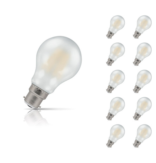 Crompton Lamps Dimmable LED GLS 7.5W B22 Filament (10 Pack) Warm White Pearl (60W Eqv) Image 1 Crompton Lamps Dimmable LED GLS 7.5W B22 Filament (10 Pack) Warm White Pearl (60W Eqv) Image 1