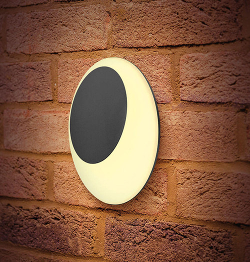 Integral LED Wall Light 13W GeoLox Elliptical Warm White Dark Grey Image 1 Integral LED Wall Light 13W GeoLox Elliptical Warm White Dark Grey Image 1