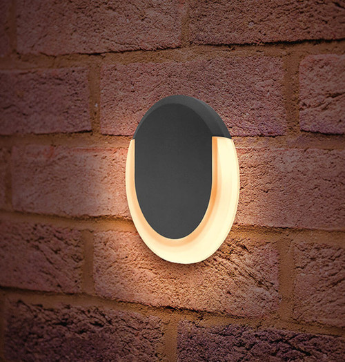 Integral LED Wall Light 8W Lunox Mini Warm White Dark Grey Image 1 Integral LED Wall Light 8W Lunox Mini Warm White Dark Grey Image 1