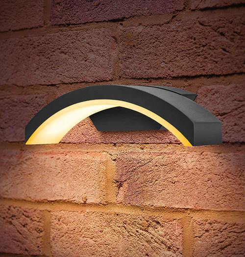 Integral LED Wall Light 7.5W Curve Warm White Dark Grey Image 1 Integral LED Wall Light 7.5W Curve Warm White Dark Grey Image 1