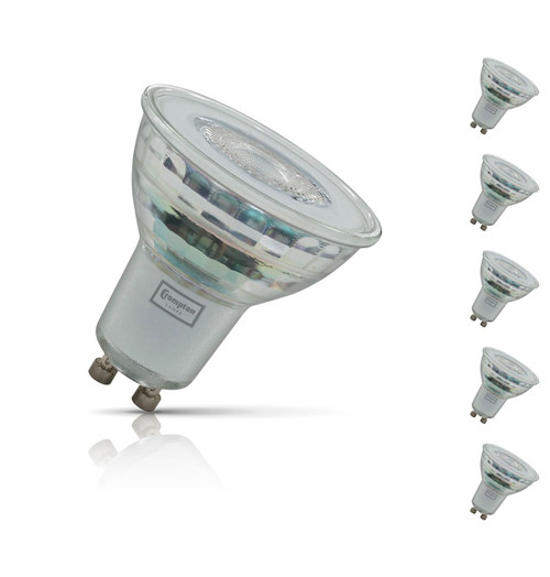 Crompton GU10 Spotlight LED Bulb Dimmable 4W (50W Eqv) Warm White 35° 5-Pack 1