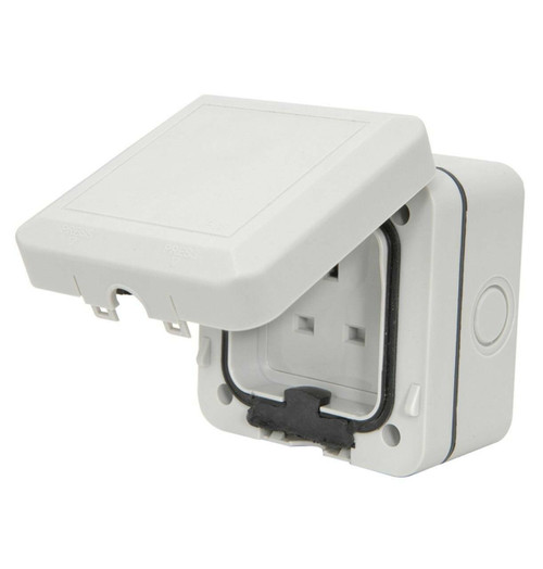 Mercury Weatherproof Outdoor Socket 250V 13A Grey IP66 Mercury Weatherproof Outdoor Socket 250V 13A Grey IP66