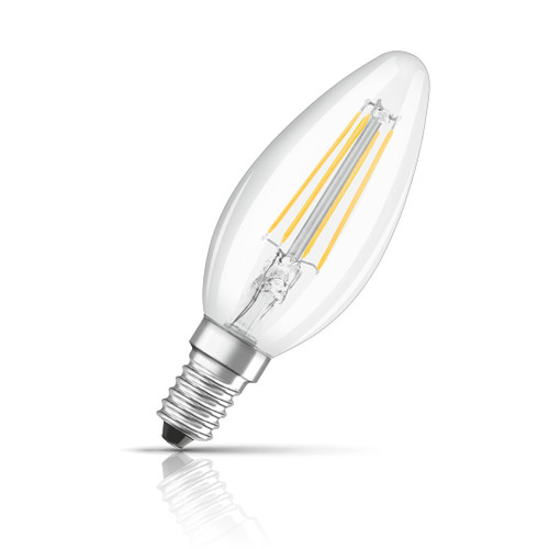 Osram Candle LED Light Bulb Dimmable E14 4.8W (40W Eqv) Warm White Parathom Image 1 Osram Candle LED Light Bulb Dimmable E14 4.8W (40W Eqv) Warm White Parathom Image 1