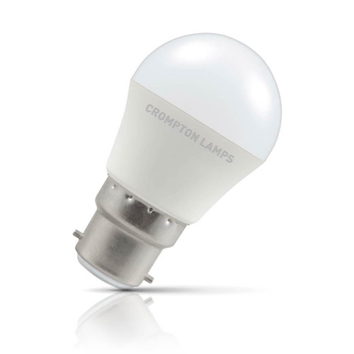 Crompton Golfball LED Light Bulb Dimmable B22 5W (40W Eqv) Cool White Opal