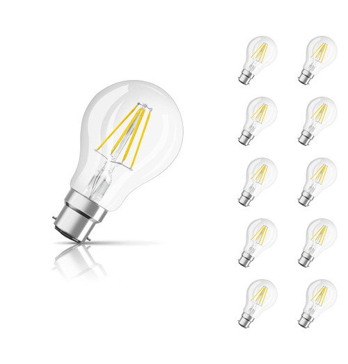 Osram GLS LED Light Bulb Dimmable B22 6.5W (60W Eqv) Warm White 10-Pack Image 1 Osram GLS LED Light Bulb Dimmable B22 6.5W (60W Eqv) Warm White 10-Pack Image 1