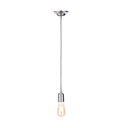 Inlight Dale E27 Pendant Cord Set Polished Nickel & Herringbone 1