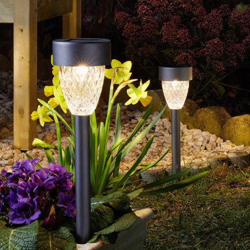 SuperBright Solar Powered LED Stake Light CYGNUS 4-Pack Warm White Metallic Dark Grey 1 SuperBright Solar Powered LED Stake Light CYGNUS 4-Pack Warm White Metallic Dark Grey 1