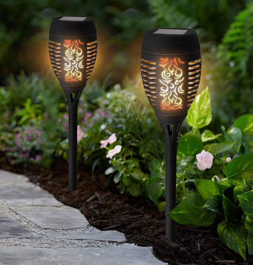 Solalite LED Solar Dancing Flame Torch Stake Light (2 Pack) 1