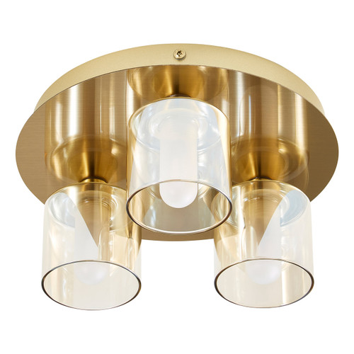 Spa Patras 3 Light Ceiling Light Champagne Glass and Satin Brass 1