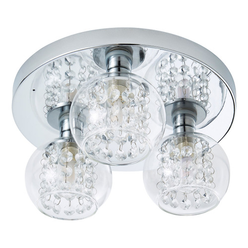 Spa Megara 3 Light Ceiling Light Decorative Crystal Clear Glass and Chrome 1