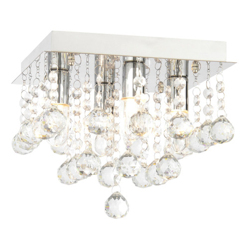 Spa Orlando 4 Light Flush Ceiling Light Crystal Glass and Chrome 1