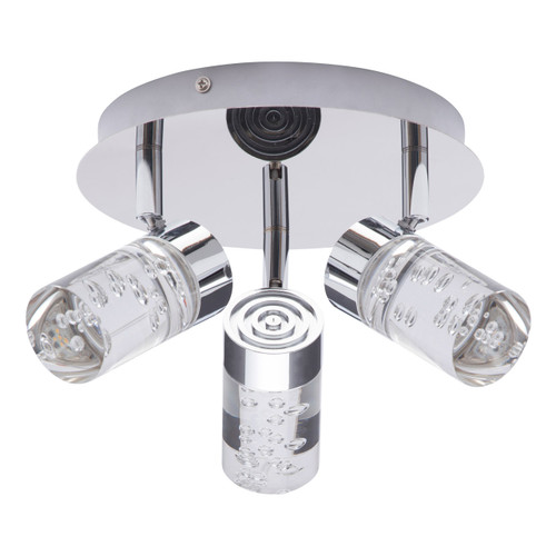 Spa Felix LED 3 Light Ceiling Spotlight 15W Cool White Bubble Effect and Chrome 1