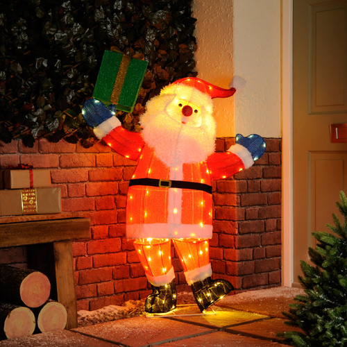 Festive 125cm Outdoor Santa Figure 110 Warm White LEDs