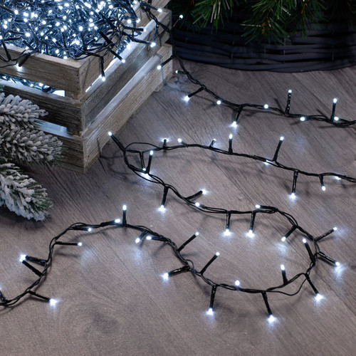 Festive 18.9m Indoor & Outdoor Christmas Tree Fairy Lights 760 White LEDs 1