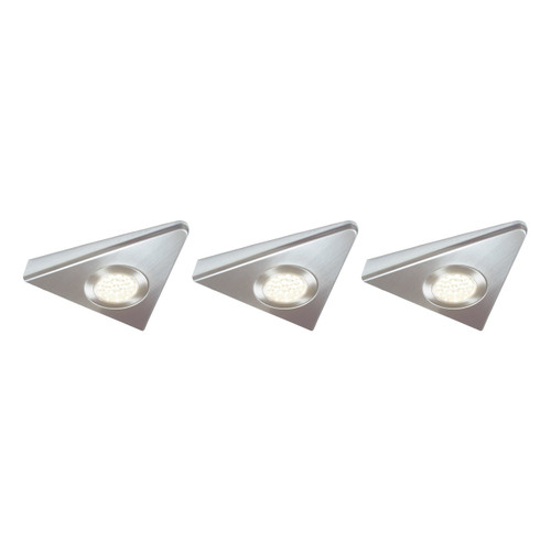 NxtGen Georgia Premium LED Under Cabinet Light 1.8W (3 Pack) Cool White 65° Brushed Nickel 1