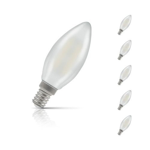 Crompton Candle LED Light Bulb E14 2.5W (25W Eqv) Cool White 5-Pack Pearl 1