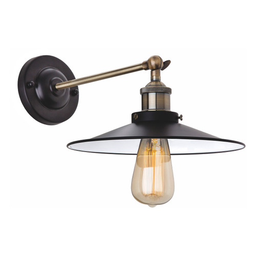 Firstlight Ashby Retro Style Wall Light Black and Antique Brass 1