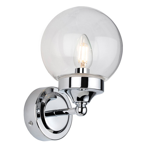 Firstlight Oscar Contemporary Style Wall Light in Chrome and Clear Glass 1