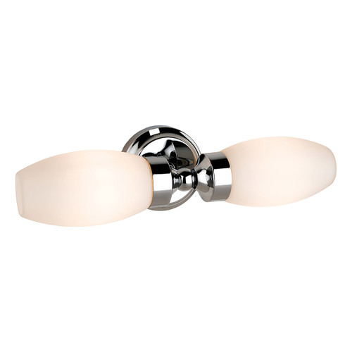 Firstlight Reef Modern Style 2-Light Wall Light in Chrome and Opal Glass 1