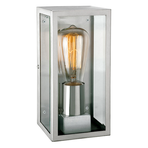 Firstlight Dallas Modern Style Lantern in Stainless Steel and Clear Glass 1