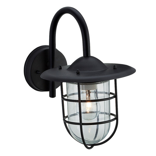 Firstlight Cage Contemporary Style Lantern in Black and Clear Glass 1