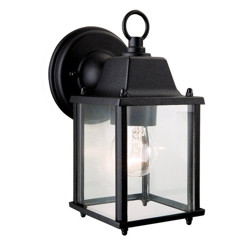 Firstlight Coach Country Cottage Style Lantern in Black and Clear Glass 1