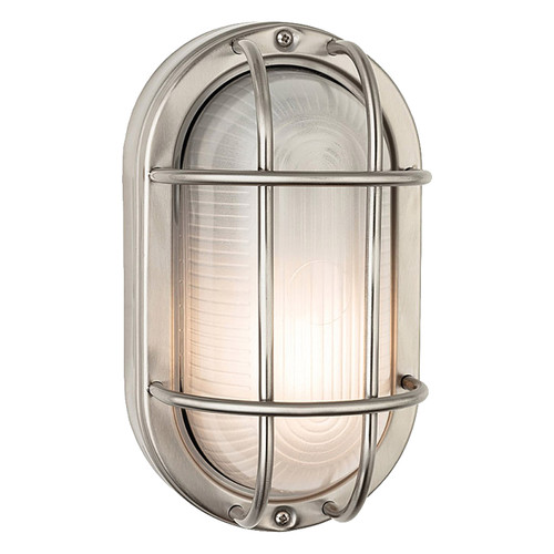 Firstlight Lugo Retro Style Bulkhead in Stainless Steel and Frosted 1