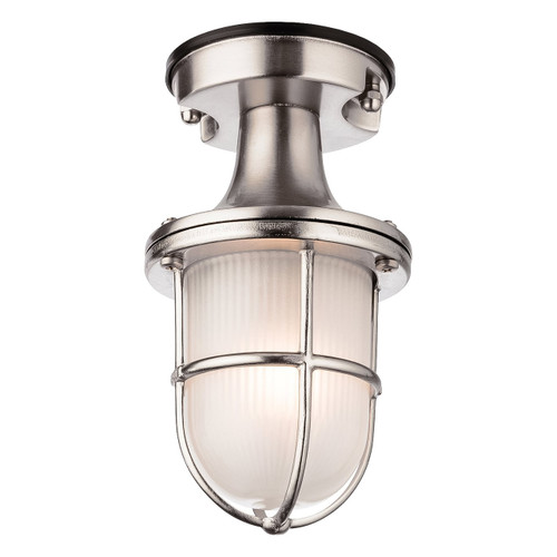 Firstlight Nautic Traditional Style Ceiling Light in Solid Brass with Nickel Plating and Frosted 1