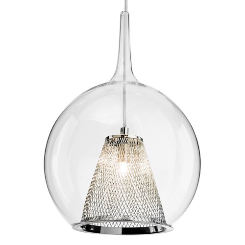 Firstlight Arlo Modern Style Pendant Light in Chrome and Clear Glass 1
