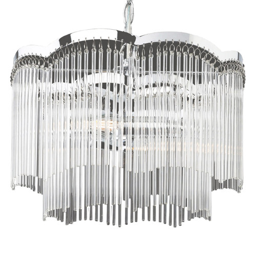 Firstlight Opera Art Deco Style Pendant Light in Chrome and Clear 1