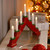 Festive Battery Operated Red Candle Bridge with 7 Candles - Warm White LEDs 4