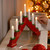 Festive Battery Operated Red Candle Bridge with 7 Candles - Warm White LEDs 3