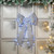 Festive Silver Battery Operated Christmas Door Bow with 84 Cool White LEDs 2