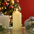 Festive 15cm Battery Operated Wax Firefly Pillar Candle With Timer Ivory