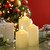 Festive Battery Operated Wax Firefly Pillar Candles With Timer Ivory Pack of 3 1