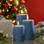 Festive Battery Operated Wax Firefly Pillar Candles With Timer Blue Pack of 3 1