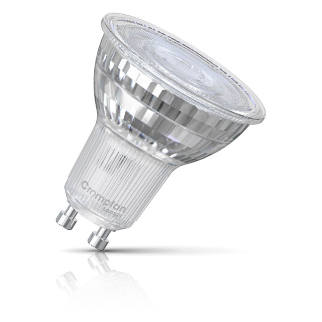 Crompton GU10 Spotlight LED Light Bulb 3.7W Dimmable 2700K Warm White Full Glass 50W Eqv Halogen Replacement